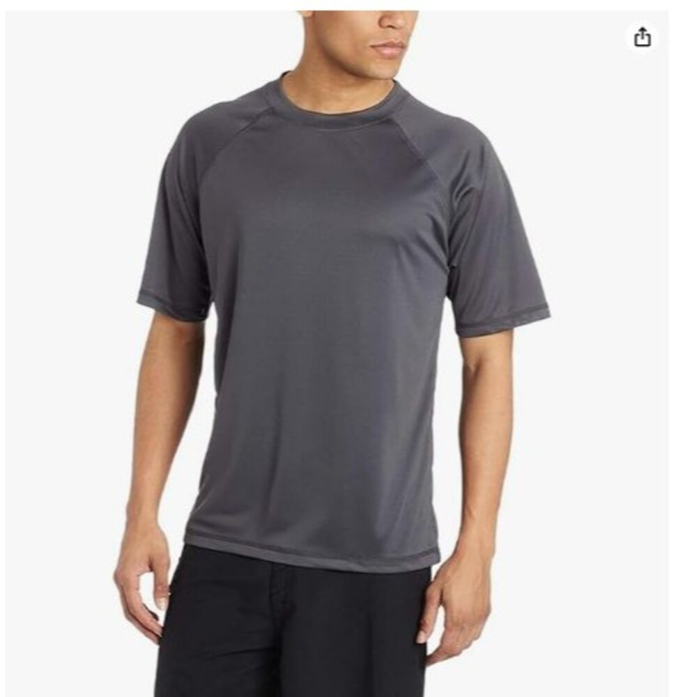 Kanu Surf Men's Short Sleeve T-Shirt X-Large UPF 50 Swim Rash Guard Charcoal